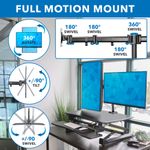 MountIt 33W Electric Adjustable Height SitStand Desk Converter With Dual Monitor Mount Black