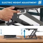 MountIt 33W Electric Adjustable Height SitStand Desk Converter With Dual Monitor Mount Black