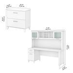Bush Business Furniture Somerset 72W Office Computer Desk With Hutch And Lateral File Cabinet White Standard Delivery