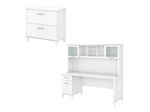 Bush Business Furniture Somerset 72W Office Computer Desk With Hutch And Lateral File Cabinet White Standard Delivery