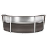 Regency Marque 144W TripleUnit Curved Reception Desk Workstation Gray