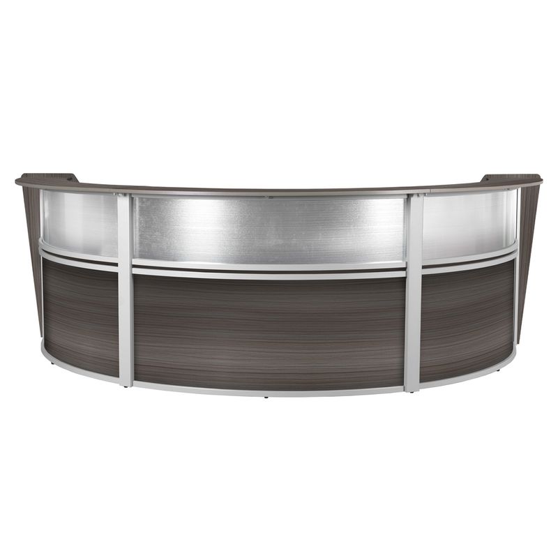 Regency Marque 144W TripleUnit Curved Reception Desk Workstation Gray