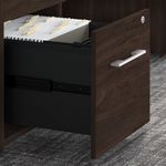 Bush Business Furniture Office 500 72W UShaped Executive Corner Desk With Drawers And Hutch Black Walnut Standard Delivery