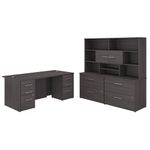 Bush Business Furniture Office 500 72W Executive Computer Desk With Lateral File Cabinets And Hutch Storm Gray Standard Delivery