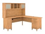 Bush Furniture Somerset L Shaped Desk With Hutch 72W Maple Cross Standard Delivery