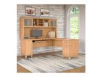 Bush Furniture Somerset L Shaped Desk With Hutch 72W Maple Cross Standard Delivery