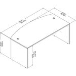 Bush Business Furniture Studio C 72W BowFront Computer Desk Platinum Gray Standard Delivery