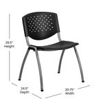 Flash Furniture HERCULES Series Plastic Stack Chairs Black Set Of 5 Chairs