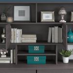 Bush Business Furniture Office 500 72W Executive Computer Desk With Lateral File Cabinets And Hutch Storm Gray Standard Delivery