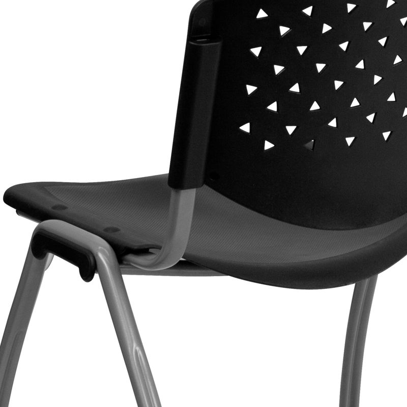 Flash Furniture HERCULES Series Plastic Stack Chairs Black Set Of 5 Chairs