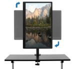 MountIt Rolling Computer Work Station with Monitor Mount 37H x 275W x 26D Silver