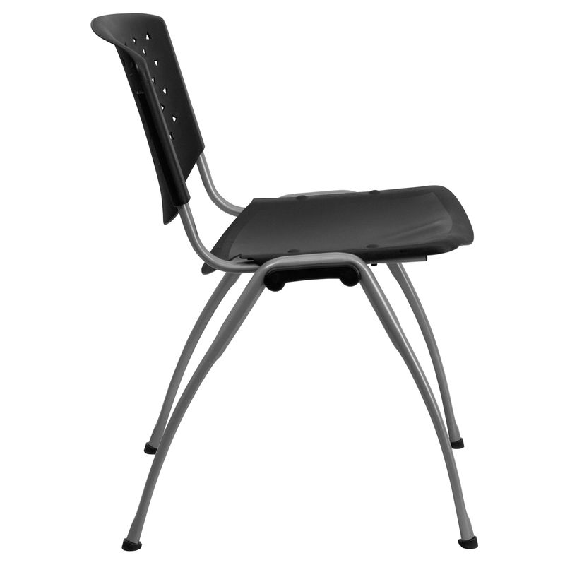 Flash Furniture HERCULES Series Plastic Stack Chairs Black Set Of 5 Chairs