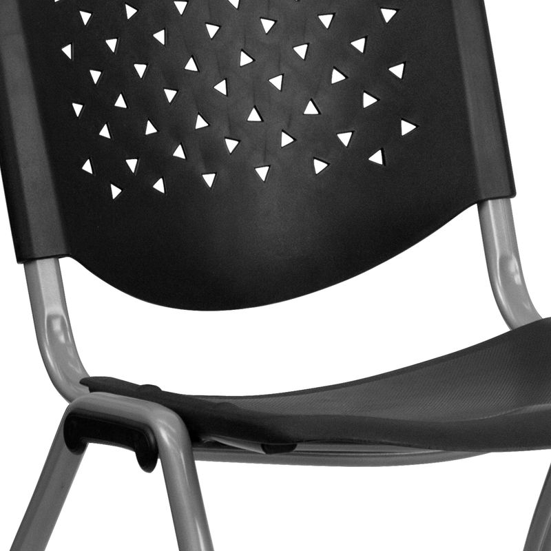 Flash Furniture HERCULES Series Plastic Stack Chairs Black Set Of 5 Chairs