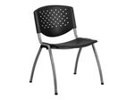 Flash Furniture HERCULES Series Plastic Stack Chairs Black Set Of 5 Chairs