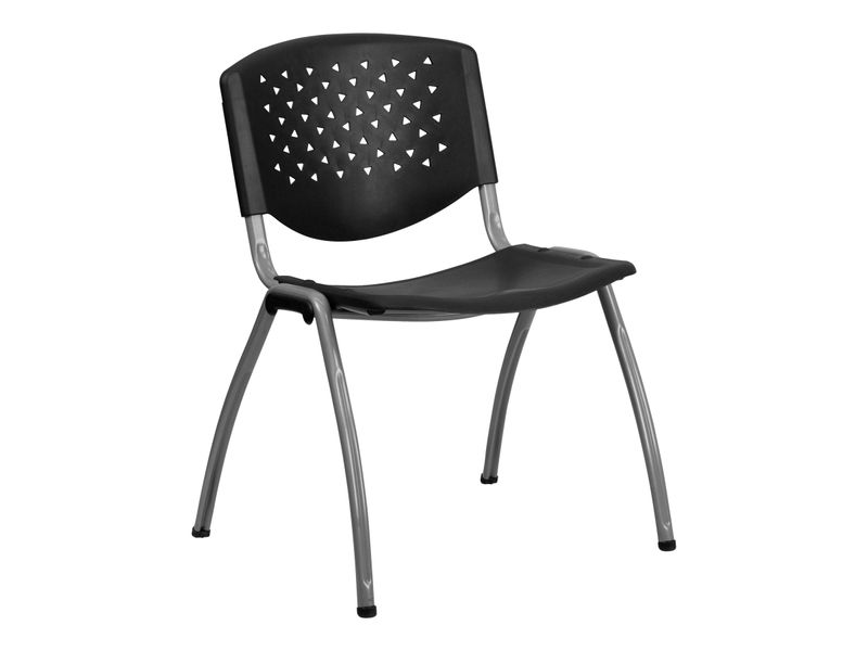 Flash Furniture HERCULES Series Plastic Stack Chairs Black Set Of 5 Chairs