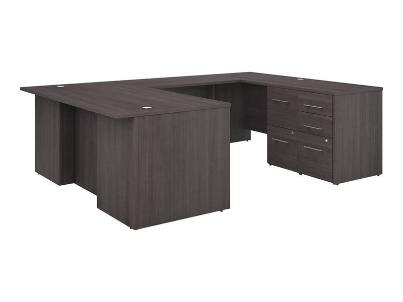 Bush Business Furniture Office 500 72W UShaped Executive Corner Desk With Drawers Storm Gray Standard Delivery