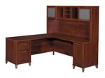 Bush Furniture Somerset L Shaped Desk With Hutch 72W Hansen Cherry Standard Delivery