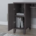 Bush Furniture Somerset 72W LShaped Desk With Hutch And Lateral File Cabinet Storm Gray Standard Delivery