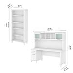 Bush Business Furniture Somerset 72W Office Computer Desk With Hutch And 5Shelf Bookcase White Standard Delivery