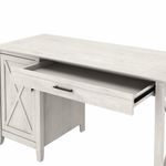 Bush Furniture Key West 54W Computer Desk With 2Drawer Lateral File Cabinet And 5Shelf Bookcase Linen White Oak Standard Delivery