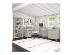 Bush Furniture Key West 54W Computer Desk With 2Drawer Lateral File Cabinet And 5Shelf Bookcase Linen White Oak Standard Delivery