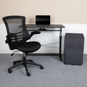Flash Furniture Work From Home Desk/Chair Set With Adjustable Computer Desk