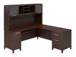 Bush Furniture Somerset 72W LShaped Desk With Hutch Mocha Cherry Standard Delivery