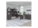 Bush Furniture Somerset 72W 3Position SitToStand LShaped Desk With Hutch And File Cabinet Storm Gray Standard Delivery