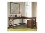 Bush Business Furniture Key West 60W LShaped Corner Desk With Mobile File Cabinet Bing Cherry Standard Delivery