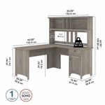 Bush Furniture Salinas 60W LShaped Desk With Hutch Driftwood Gray Standard Delivery