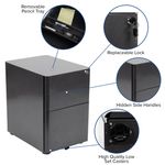 Flash Furniture Work From Home DeskChair Set With Adjustable Computer Desk Ergonomic Mesh ChairMobile Filing Cabinet Black BLNNAN21CPX5LBK