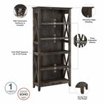 Bush Furniture Key West 54W Computer Desk With 2Drawer Lateral File Cabinet And 5Shelf Bookcase Dark Gray Hickory Standard Delivery