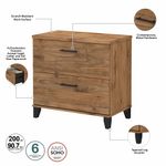 Bush Business Furniture Somerset 60W Office Computer Desk With Lateral File Cabinet And 5Shelf Bookcase Fresh Walnut Standard Delivery