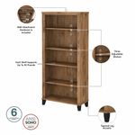 Bush Business Furniture Somerset 60W Office Computer Desk With Lateral File Cabinet And 5Shelf Bookcase Fresh Walnut Standard Delivery