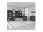 Bush Furniture Somerset 72W LShaped Desk With Hutch Lateral File Cabinet And Bookcase Storm Gray Standard Delivery