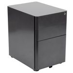 Flash Furniture Work From Home DeskChair Set With Adjustable Computer Desk Ergonomic Mesh ChairMobile Filing Cabinet Black BLNNAN21CPX5LBK