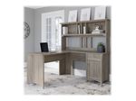 Bush Furniture Salinas 60W LShaped Desk With Hutch Driftwood Gray Standard Delivery