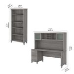 Bush Business Furniture Somerset 72W Office Computer Desk With Hutch And 5Shelf Bookcase Platinum Gray Standard Delivery