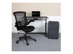 Flash Furniture Work From Home DeskChair Set With Adjustable Computer Desk Ergonomic Mesh ChairMobile Filing Cabinet Black BLNNAN21CPX5LBK