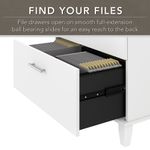 Bush Furniture 60W Office Computer Desk With Lateral File Cabinet And 5Shelf Bookcase White Standard Delivery