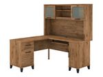 Bush Business Furniture Somerset 60W LShaped Corner Desk With Hutch Fresh Walnut Standard Delivery