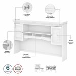 Bush Business Furniture Fairview 60W LShaped Corner Desk With Hutch And Lateral File Cabinet Shiplap GrayPure White Standard Delivery
