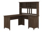 Bush Furniture Salinas 60W LShaped Desk With Hutch Ash Brown Standard Delivery