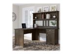 Bush Furniture Salinas 60W LShaped Desk With Hutch Ash Brown Standard Delivery