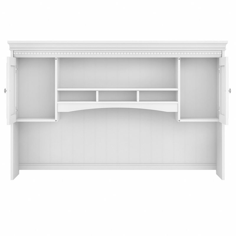 Bush Business Furniture Fairview 60W LShaped Corner Desk With Hutch And Lateral File Cabinet Shiplap GrayPure White Standard Delivery