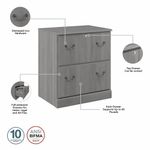 Bush Business Furniture Saratoga 66W Executive Computer Desk With File Cabinet And 5Shelf Bookcase Set Modern Gray Standard Delivery