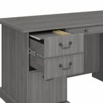Bush Business Furniture Saratoga 66W Executive Computer Desk With File Cabinet And 5Shelf Bookcase Set Modern Gray Standard Delivery