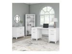 Bush Furniture 60W Office Computer Desk With Lateral File Cabinet And 5Shelf Bookcase White Standard Delivery