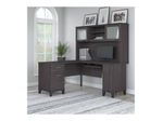Bush Business Furniture Somerset 60W LShaped Corner Desk With Hutch Storm Gray Standard Delivery