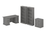 Bush Business Furniture Saratoga 66W Executive Computer Desk With File Cabinet And 5Shelf Bookcase Set Modern Gray Standard Delivery
